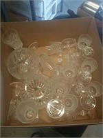 Box of wine glasses, Crystal vases