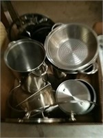 Box of pots and pans, Etc