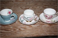 3 Cups & Saucers Including Royal Vale