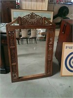 Carved frame wall mirror