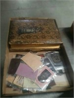 Box of antique photos,antique photo album
