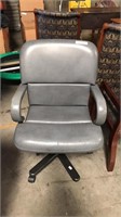 I gray leather office chair