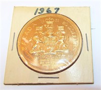 Canada 1967 Gold Plated 20 Dollar Token