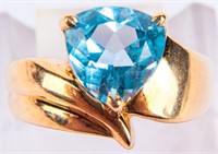 Jewelry 14kt Yellow Gold Blue Topaz Cocktail Ring