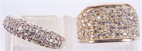 Jewelry Lot of 2 Cubic Zirconia Cocktail Rings