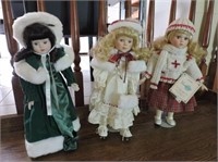 3 Porcelain Dolls