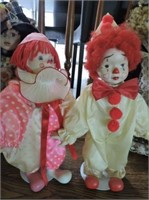 Two Porcelain Clown Dolls