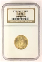 2002 Eagle Gold $10 Ms 69