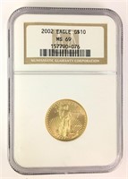 2002 Eagle Gold $10 Ms 69