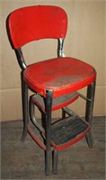 Vintge Costco Mid Century Red Metal Utility Chair