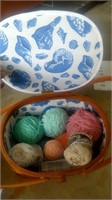 Basket with yarn