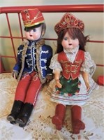 Pair of Early Composite Dolls