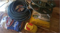 Hose and reel, fertizler, and charcoal