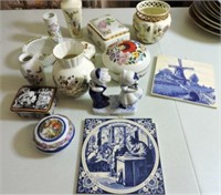 Delft, Zsolnay, Herendhvngary Porcelain Pieces etc