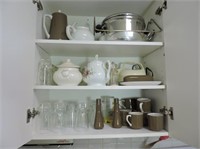 Contents of  Kitchen Cupboards, Counter & Drawers