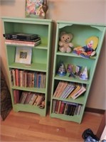 2 Wood Bookshelves & Contents , plus Dresser