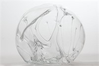 Peter Bramhall Art Glass Sphere, "Ocean Storm"