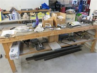 Wooden Work Bench & Contents