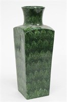Large Earthenware Vase, Mottled Green Glaze