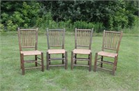4 Old Hickory Spindle Back Side Chairs