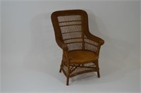Natural Wicker 1880's Petite Arm Chair