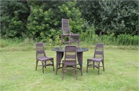 Wicker Table with Four Matching Chairs