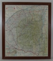 Framed Map of the Adirondack Mountains
