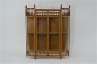Stick & Ball Curved Glass Wall Curio Cabinet