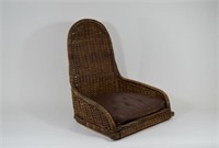 Wicker Boat Seat with Padded Cushion