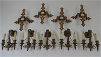 4 Early Copper Double Arm Sconces
