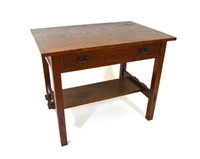 L & JG Stickley Single Drawer Library Table