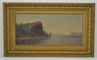 Mountain / Lake Scene Oil on Canvas Painting