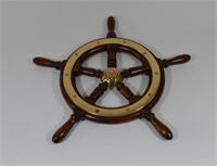 Nautical Brass and Wooden Ships Wheel