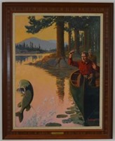 Paul Strayer (1885-1981) "Two Men Catching Muskie"