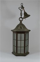 Brass Octagonal Outdoor Hanging Light Fixture