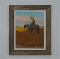 Mel Gerhold (1928- ) Oil on Canvas - Cowboy