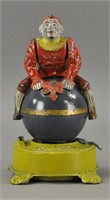 J&E STEVENS CLOWN ON GLOBE MECHANICAL BANK