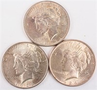 Coin 3 Untied States Peace Silver Dollars