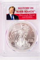 Coin Donald Trump Silver Eagle .999 PCGS