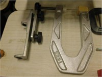 5 clamps: 3 small C clamps, ibex clamp & other