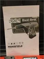 Mansfield dual drill 18v cordless w/ battery,