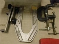 5 clamps: 3 small C clamps, ibex clamp & other