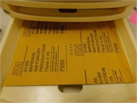 7 drawer Plastic sand paper bin, 2 rolls of