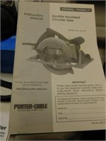 Porter Cable circular saw in case w/ book
