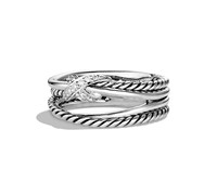 David Yurman X Crossover Ring with Diamonds