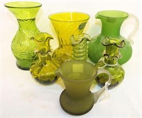 Group Of Green Pilgrim & Ohio Valley Glass