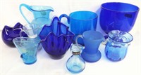 Group Of Blue Pilgrim & Art Glass