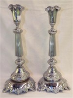 Pr. Of Norblia Warszawa Silver Plate Candle Sticks