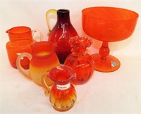 Group Of Tangerine Pilgrim & Ohio Valley Glass