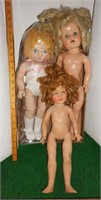 3 Dolls (1 doll with blonde hair and motion eyes,
